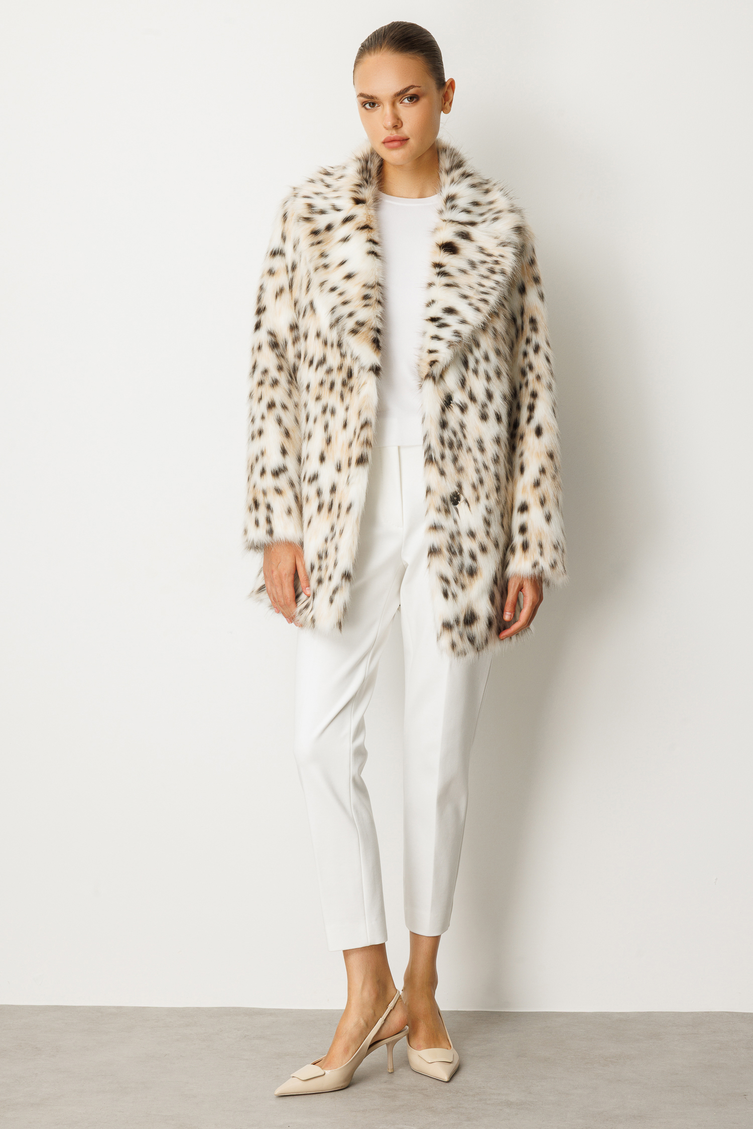 Vaşak Desen Kürk Kaban 7038