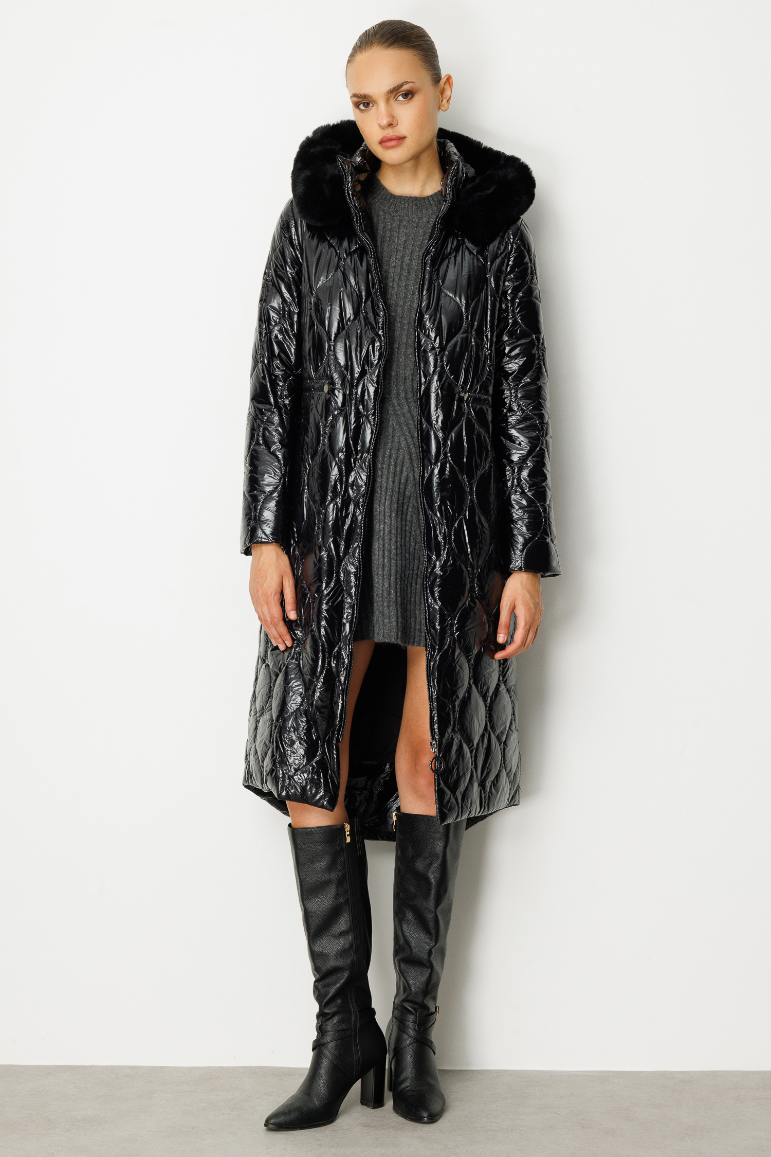 Trenç Soğan Desenli Şişme Kaban 5628