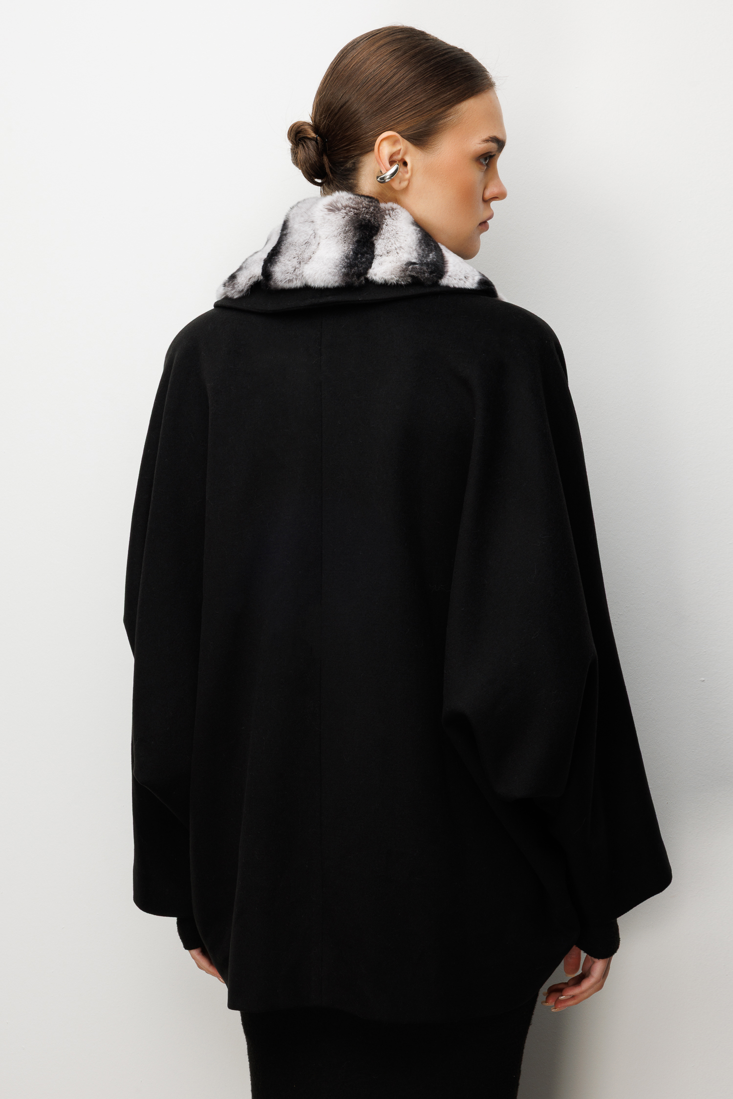 Trenç Kahverengi Oversize Kaşe Kaban 5846 - Görsel 11