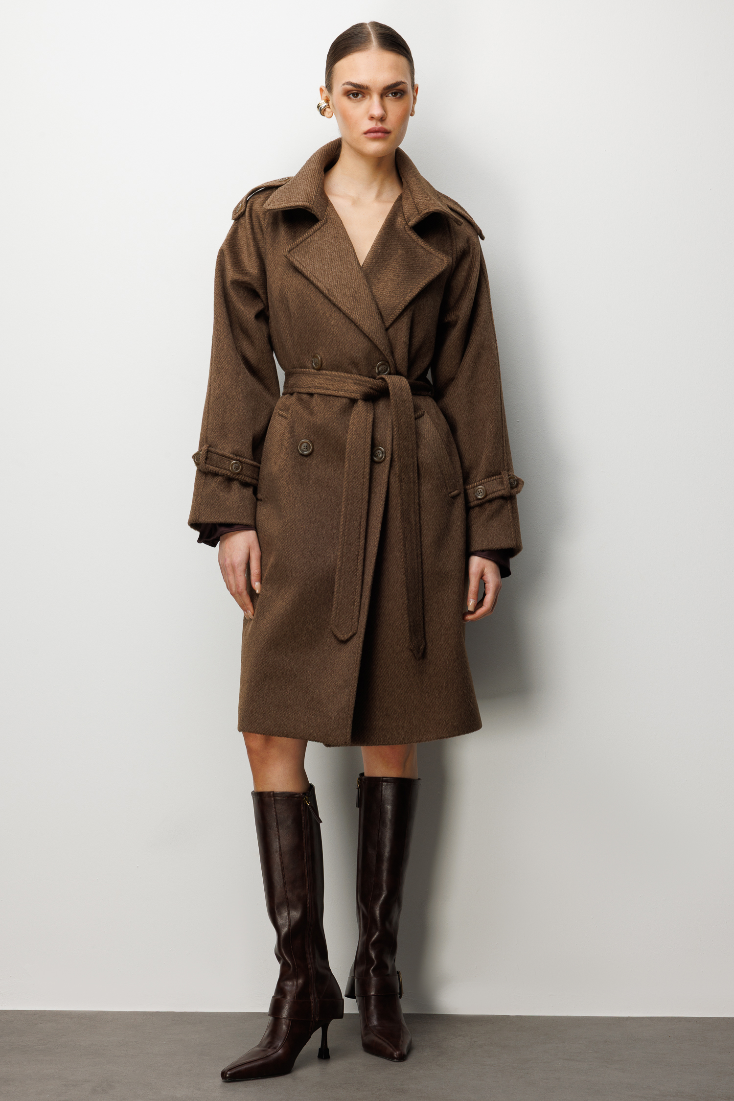 Trenç Kuşaklı Kruvaze Trençkot Havalı Kaban 6010